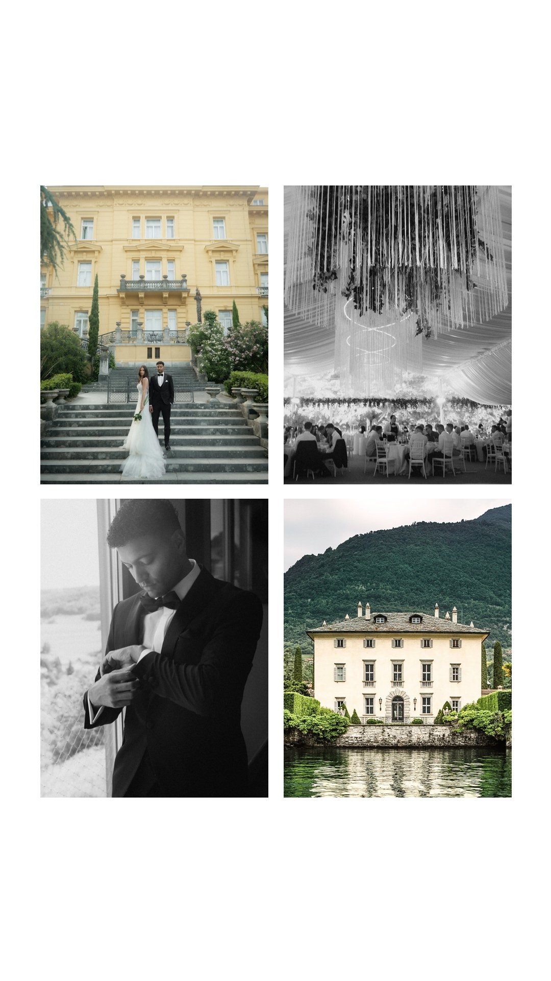 Couple sharing an intimate moment during their luxury destination wedding at Lake Como.